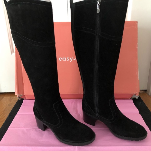 Easy Spirit Shoes - Easy Spirit Women’s GRAZES Suede tall riding boot in black. Sz 6M